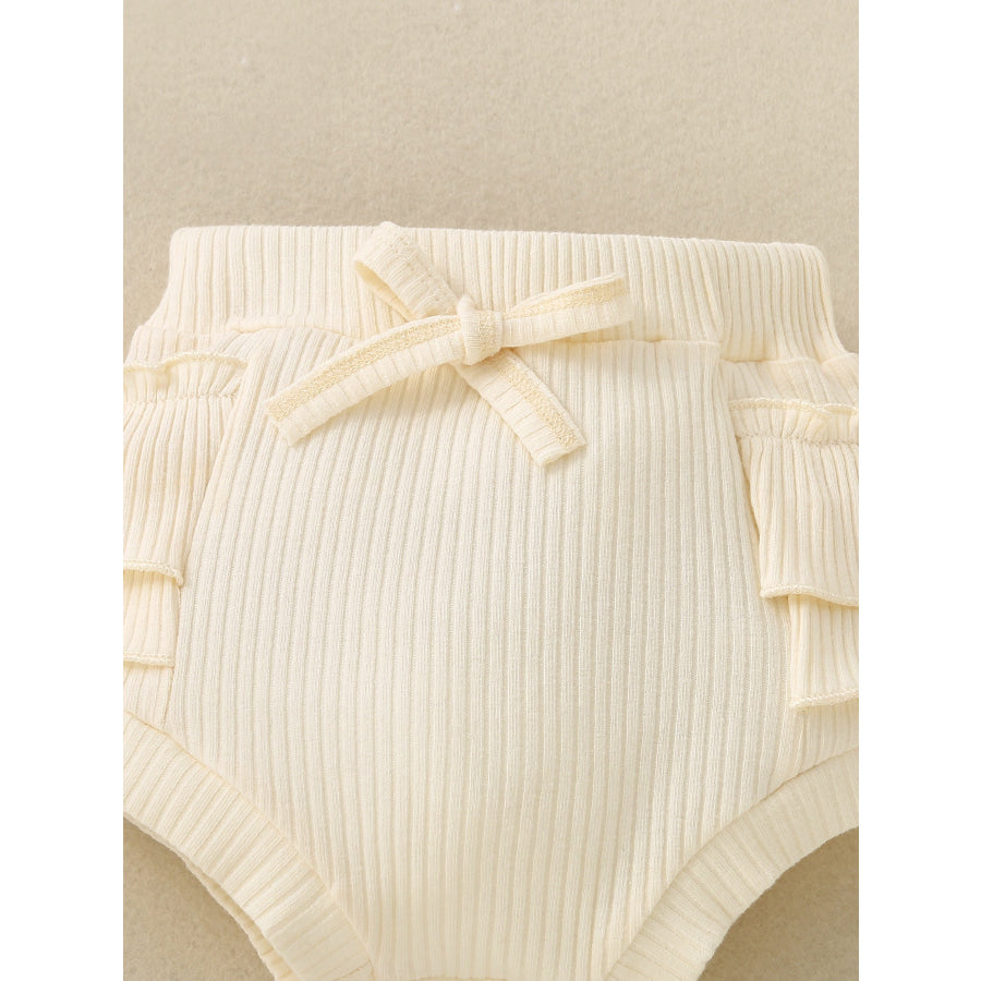 Children’s Ribbed Ruffle Trim Bodysuit & Shorts Set Apparel and Accessories