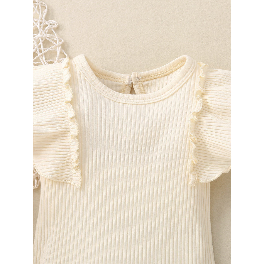 Children’s Ribbed Ruffle Trim Bodysuit & Shorts Set Apparel and Accessories