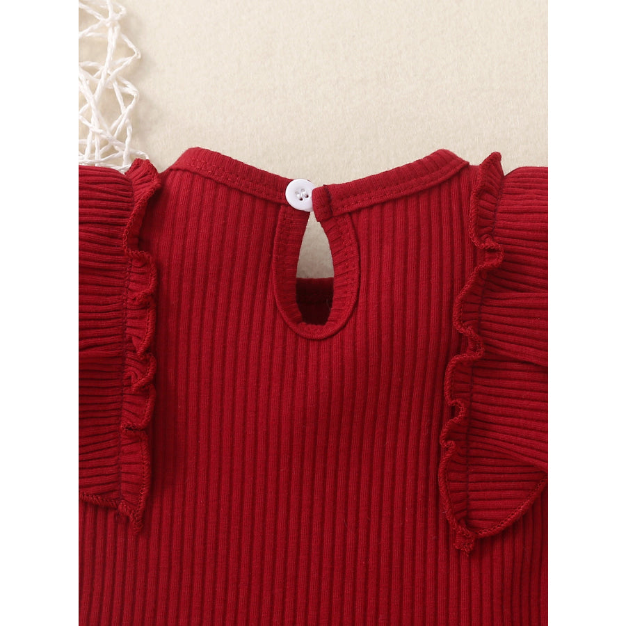 Children’s Ribbed Ruffle Trim Bodysuit & Shorts Set Apparel and Accessories