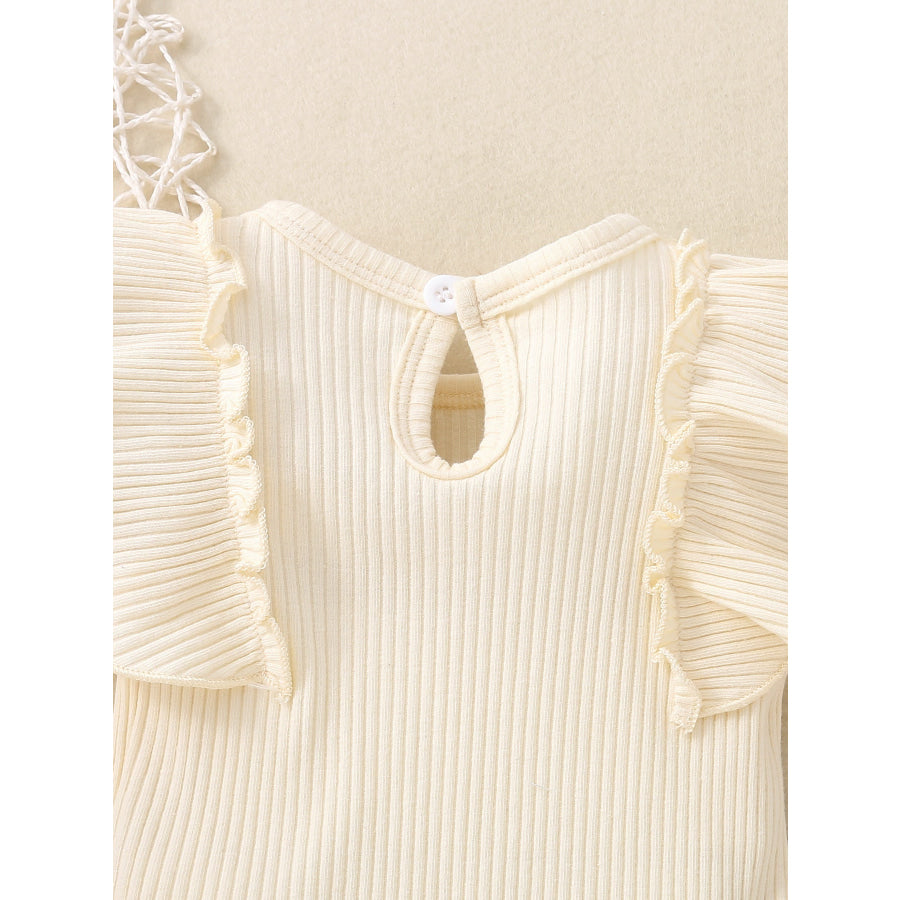Children’s Ribbed Ruffle Trim Bodysuit & Shorts Set Apparel and Accessories
