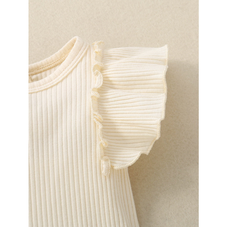 Children’s Ribbed Ruffle Trim Bodysuit & Shorts Set Apparel and Accessories