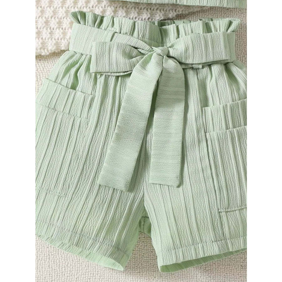 Children’s Ribbed Ruffle Trim Top & Shorts Set Apparel and Accessories