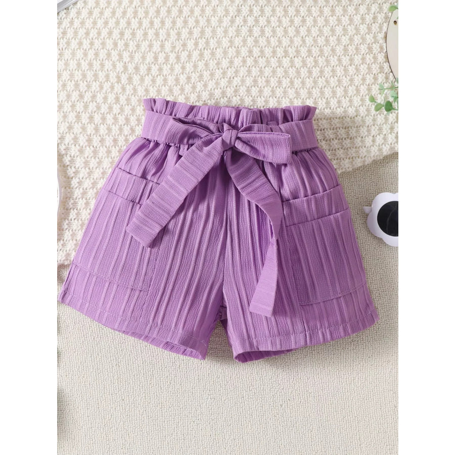 Children’s Ribbed Ruffle Trim Top & Shorts Set Apparel and Accessories