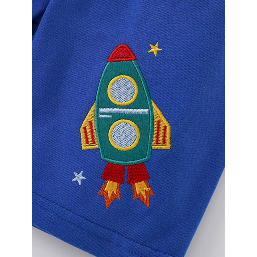 Children’s Rocket Adventure Applique Tee and Shorts Set Apparel and Accessories