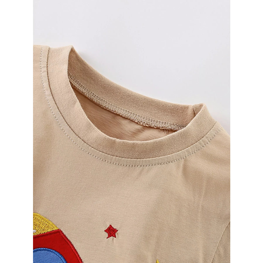 Children’s Rocket Embroidered Short Sleeve T-Shirt Apparel and Accessories