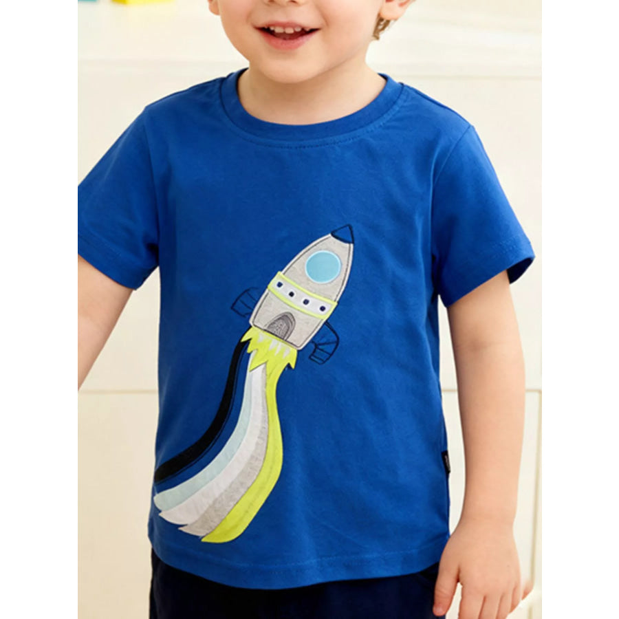 Children’s Rocket Round Neck Short Sleeve T-Shirt Apparel and Accessories