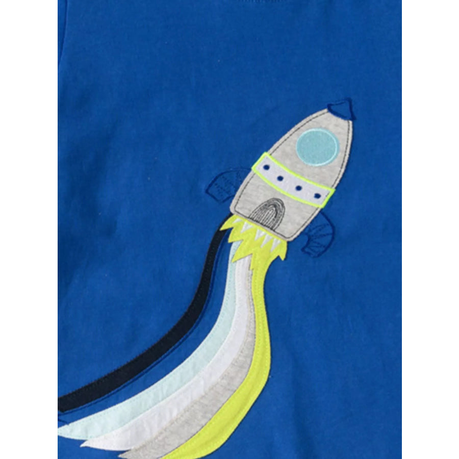 Children’s Rocket Round Neck Short Sleeve T-Shirt Apparel and Accessories