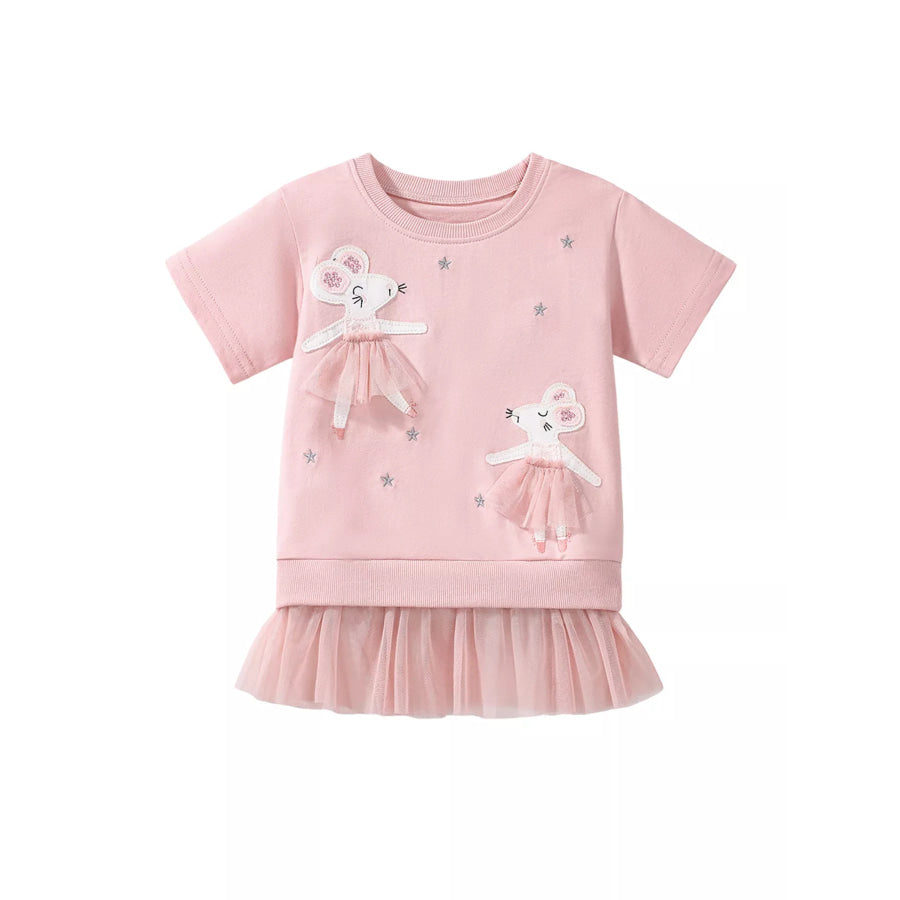 Children’s Round Neck Short Sleeve Sweatshirt Dress Apparel and Accessories
