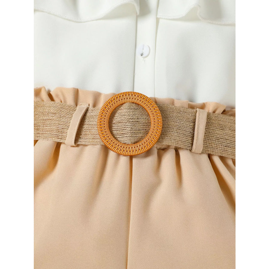 Children’s Ruffle Cold Shoulder Top & Shorts Set Apparel and Accessories