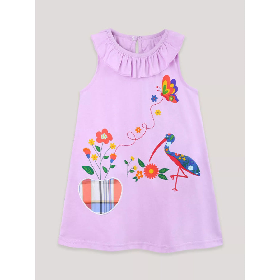 Children’s Ruffle Collar Floral A-Line Dress Apparel and Accessories