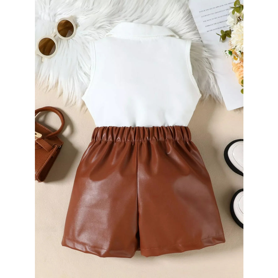Children‘s Ruffle Decor Top & Button Detail Skort Set Apparel and Accessories