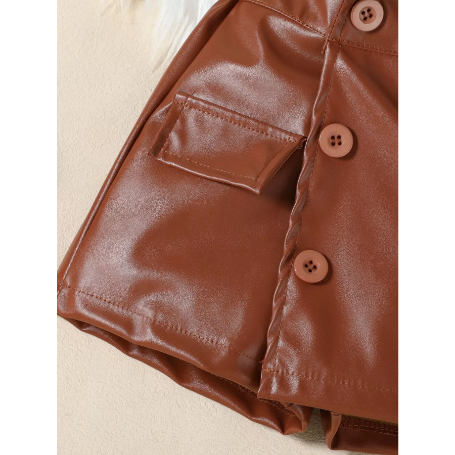 Children‘s Ruffle Decor Top & Button Detail Skort Set Apparel and Accessories