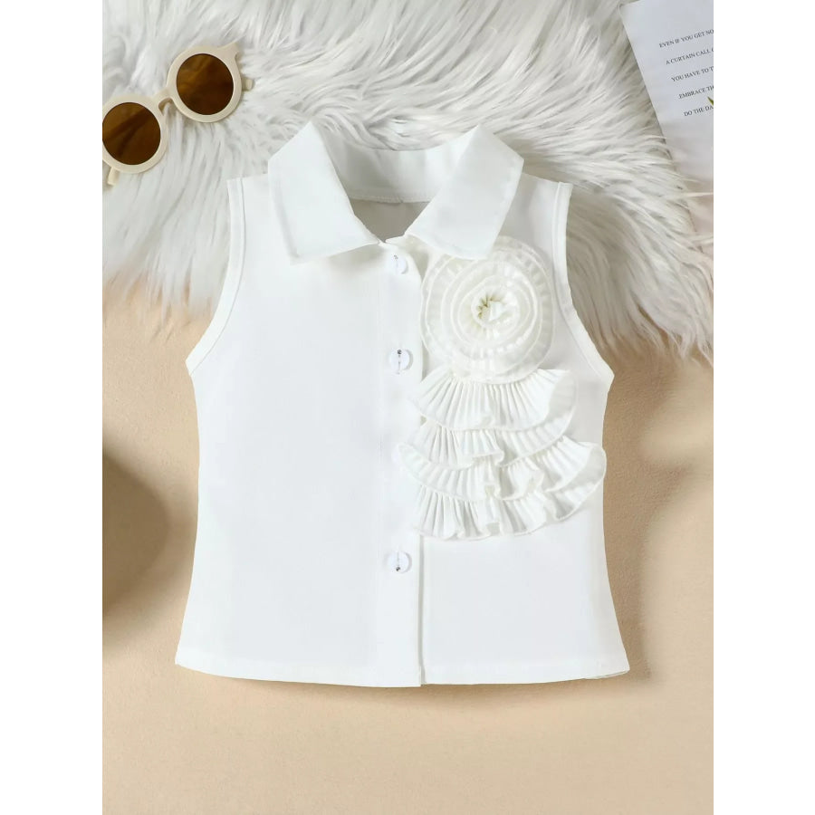 Children‘s Ruffle Decor Top & Button Detail Skort Set Apparel and Accessories
