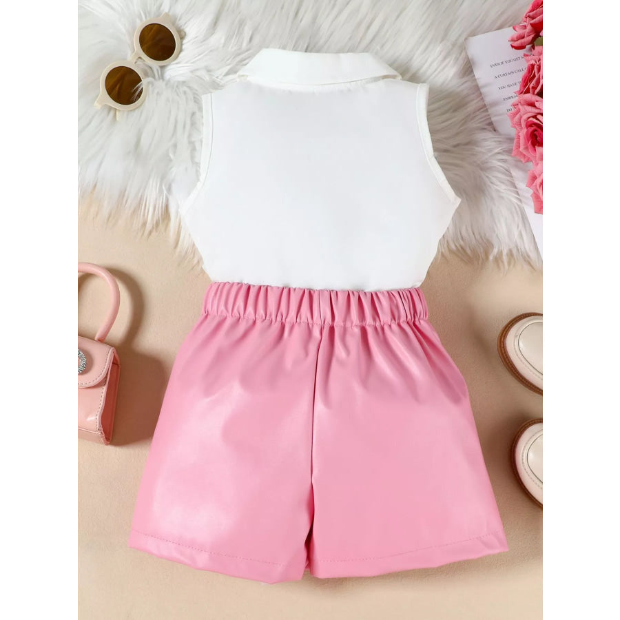 Children‘s Ruffle Decor Top & Button Detail Skort Set Apparel and Accessories