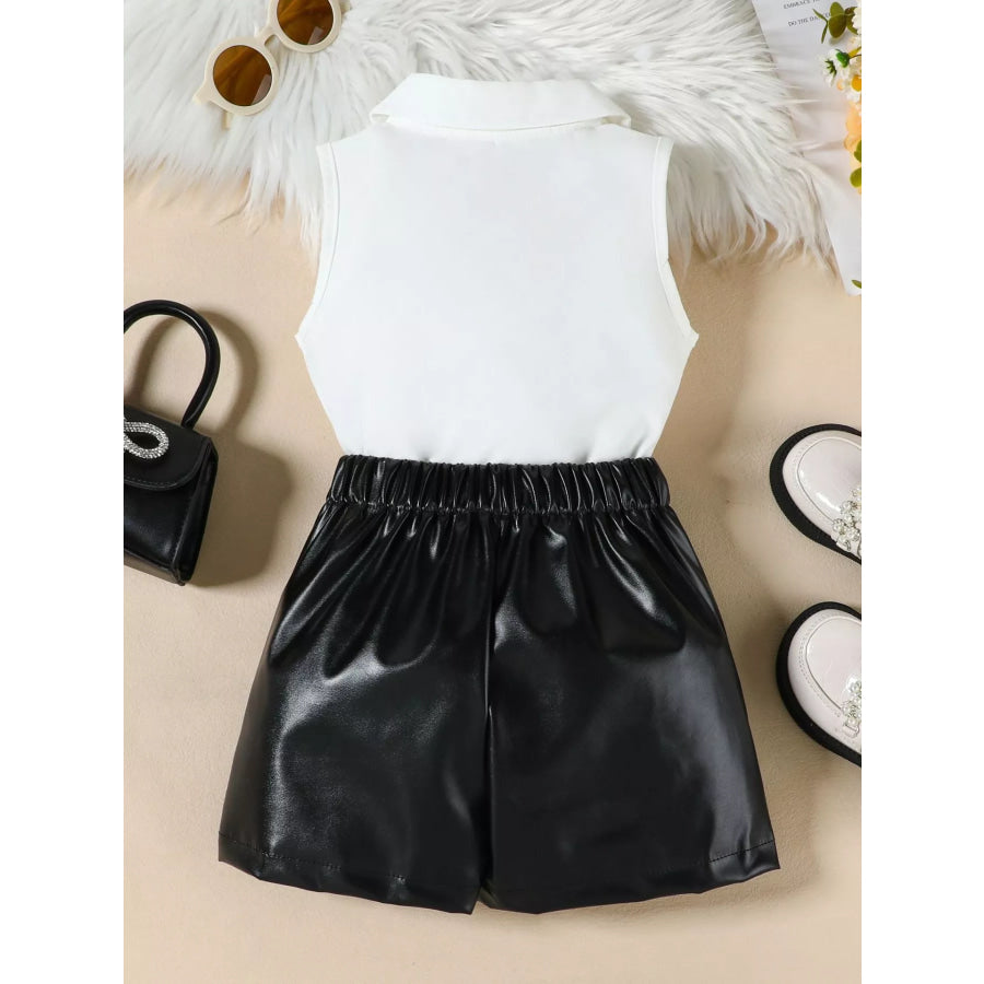 Children‘s Ruffle Decor Top & Button Detail Skort Set Apparel and Accessories