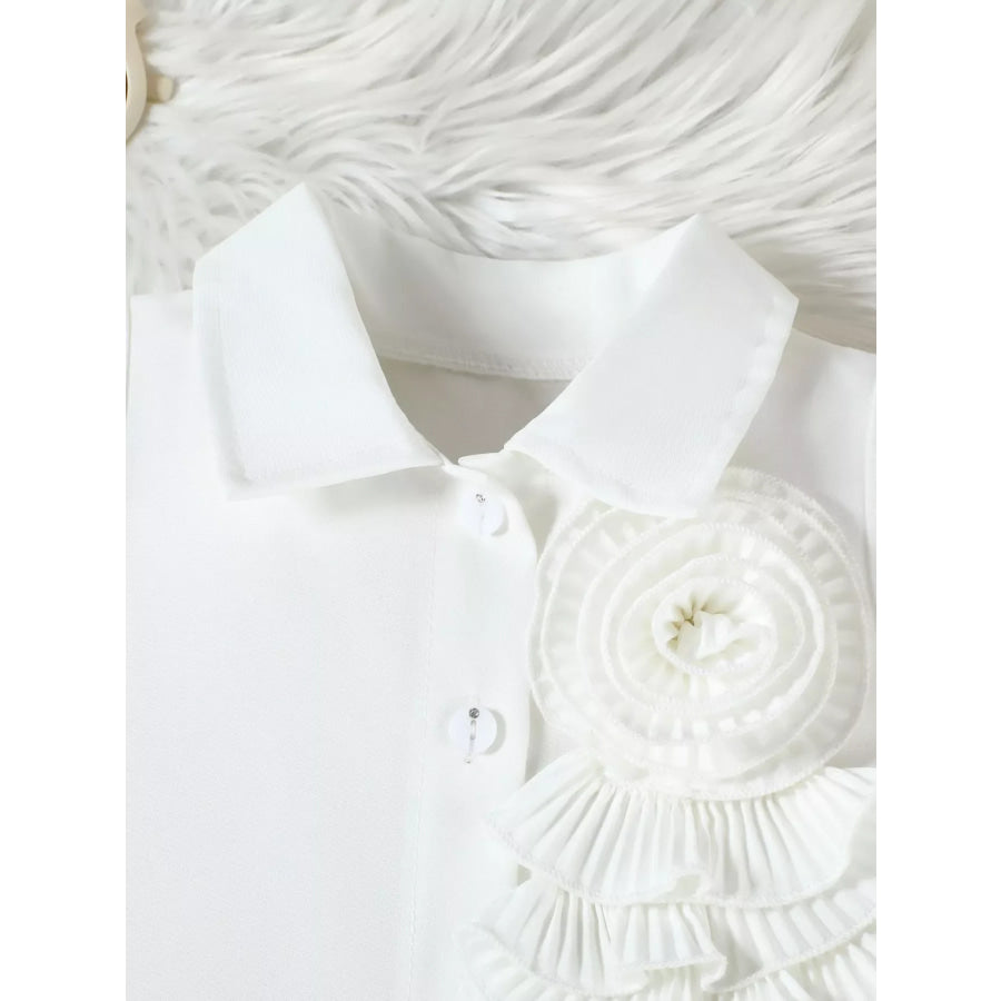 Children‘s Ruffle Decor Top & Button Detail Skort Set Apparel and Accessories