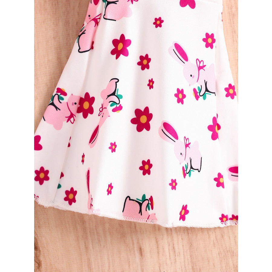 Children’s Ruffle Hem Tank Top with Flare Pants and Headband Set Apparel and Accessories