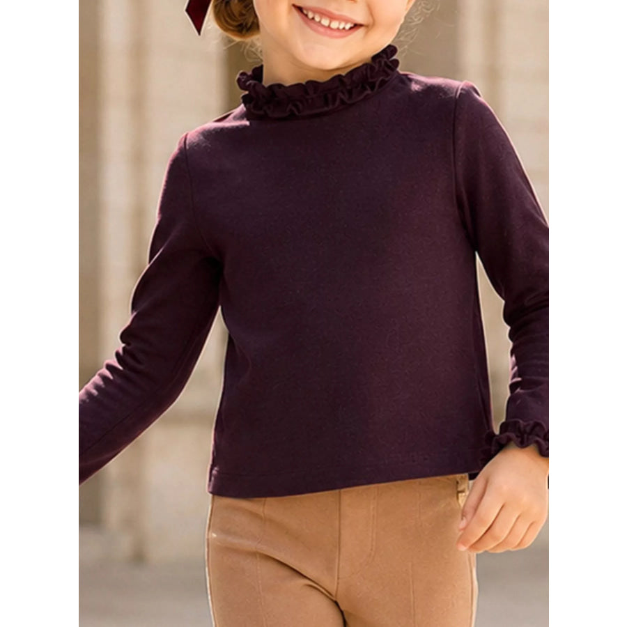Children’s Ruffle-Neck Long Sleeve T-Shirt Apparel and Accessories