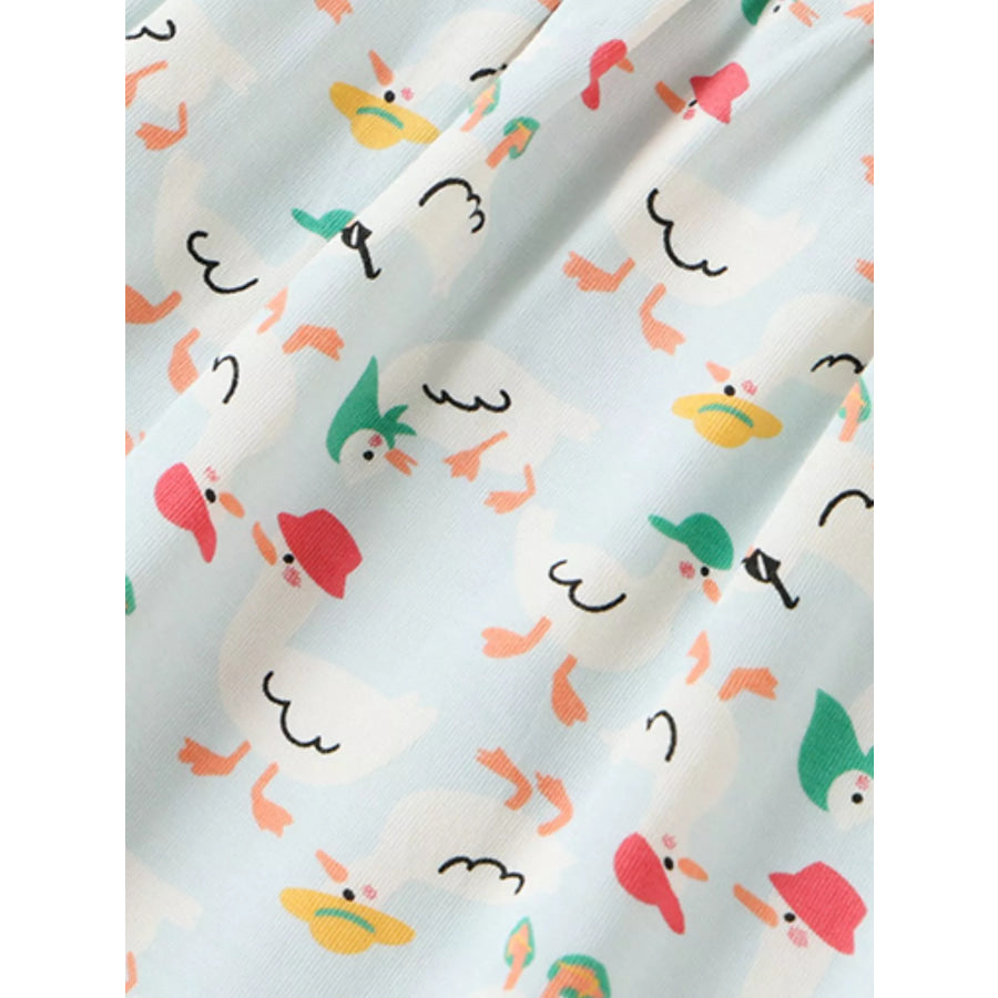Children’s Ruffle Sleeve Cartoon Print Dress Apparel and Accessories