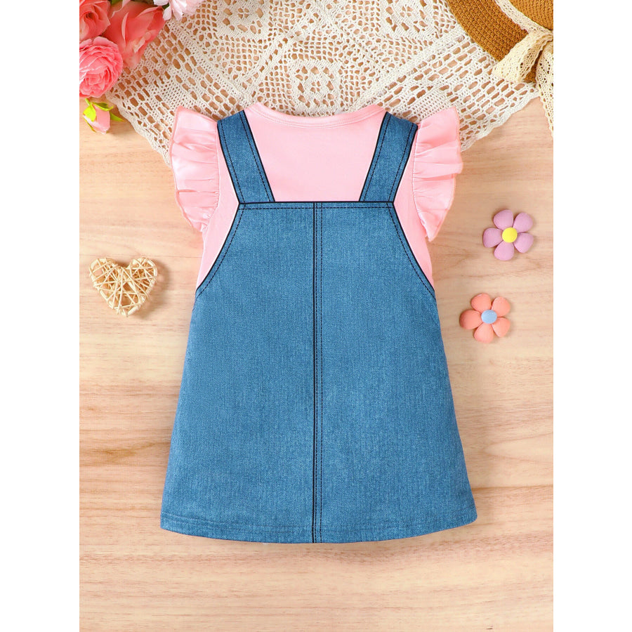 Children’s Ruffle Sleeve Round Neck Dress Apparel and Accessories