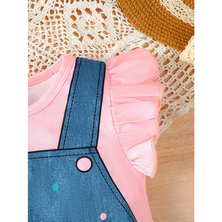 Children’s Ruffle Sleeve Round Neck Dress Apparel and Accessories