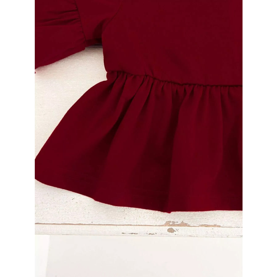Children’s Ruffle Sleeve Top & Floral Patch Pants Set Apparel and Accessories