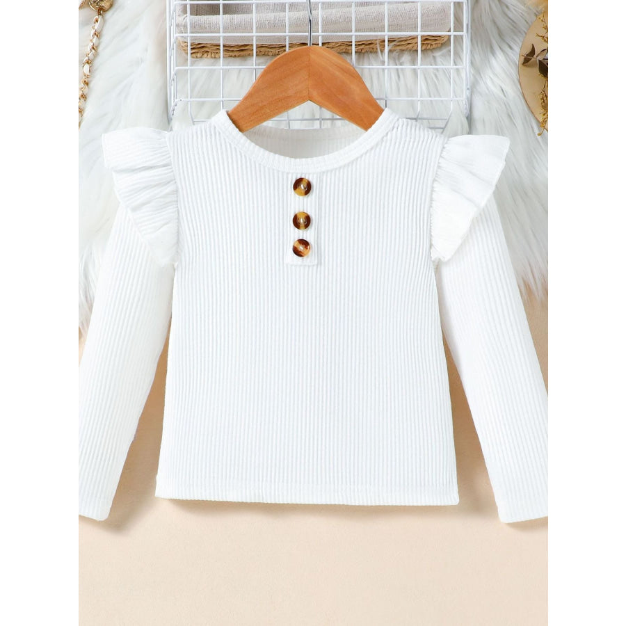 Children’s Ruffle Sleeve Top & Pleated Skirt Set with Hat and Belt White / 18-24M Apparel and Accessories