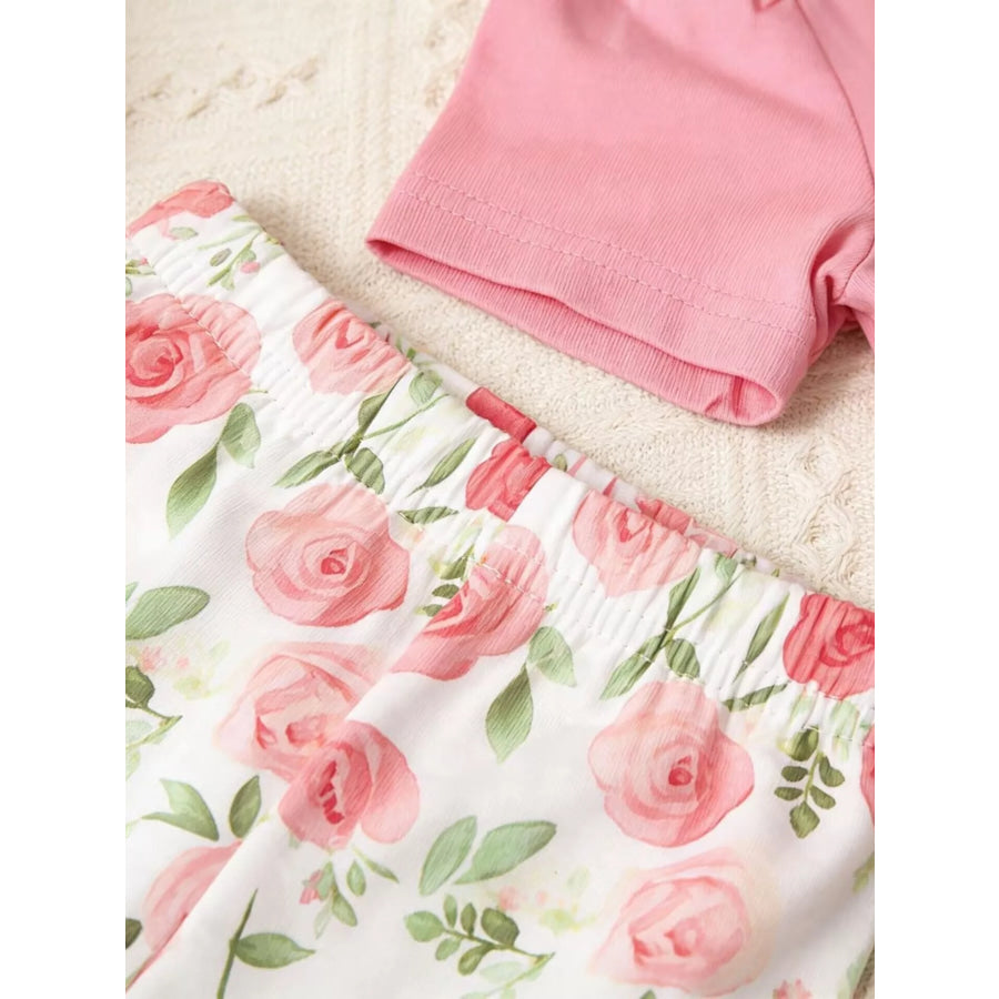 Children’s Ruffle Top & Floral Print Pants Set Apparel and Accessories