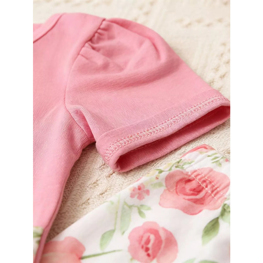 Children’s Ruffle Top & Floral Print Pants Set Apparel and Accessories