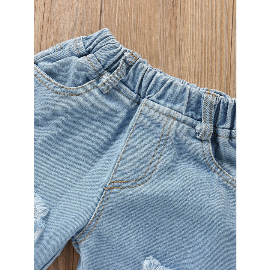 Children’s Ruffle Top & Jeans Set with Headband Apparel and Accessories