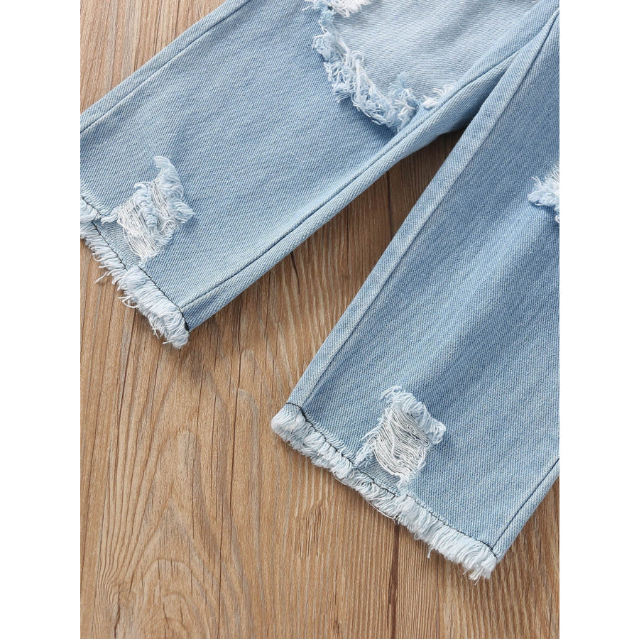 Children’s Ruffle Top & Jeans Set with Headband Apparel and Accessories