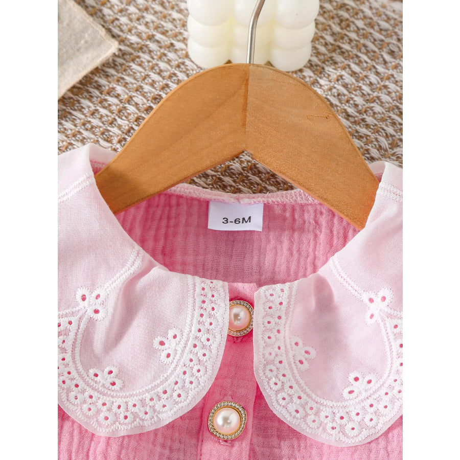 Children’s Ruffle Trim Bow Decor Baby Set Apparel and Accessories