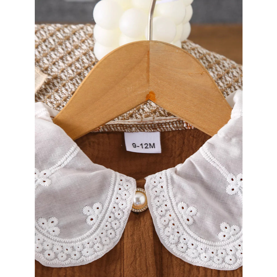 Children’s Ruffle Trim Bow Decor Baby Set Apparel and Accessories