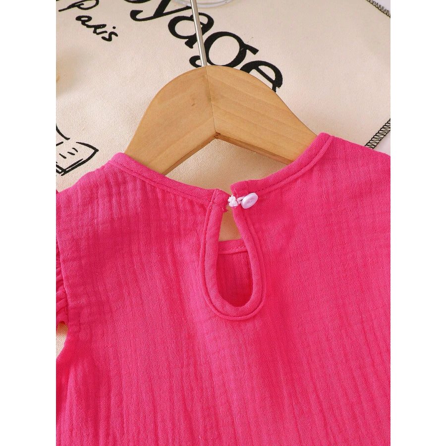 Children’s Ruffle Trim Bowknot Top & Shorts Set Apparel and Accessories