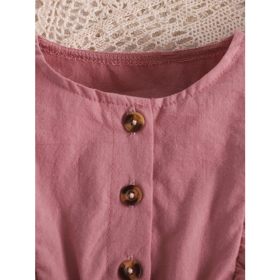 Children’s Ruffle Trim Button Front Top and Shorts Set Apparel and Accessories