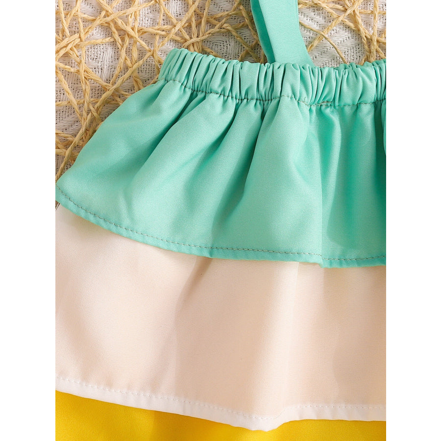 Children’s Ruffle Trim Layered Cami Top & Pineapple Print Shorts Set Apparel and Accessories