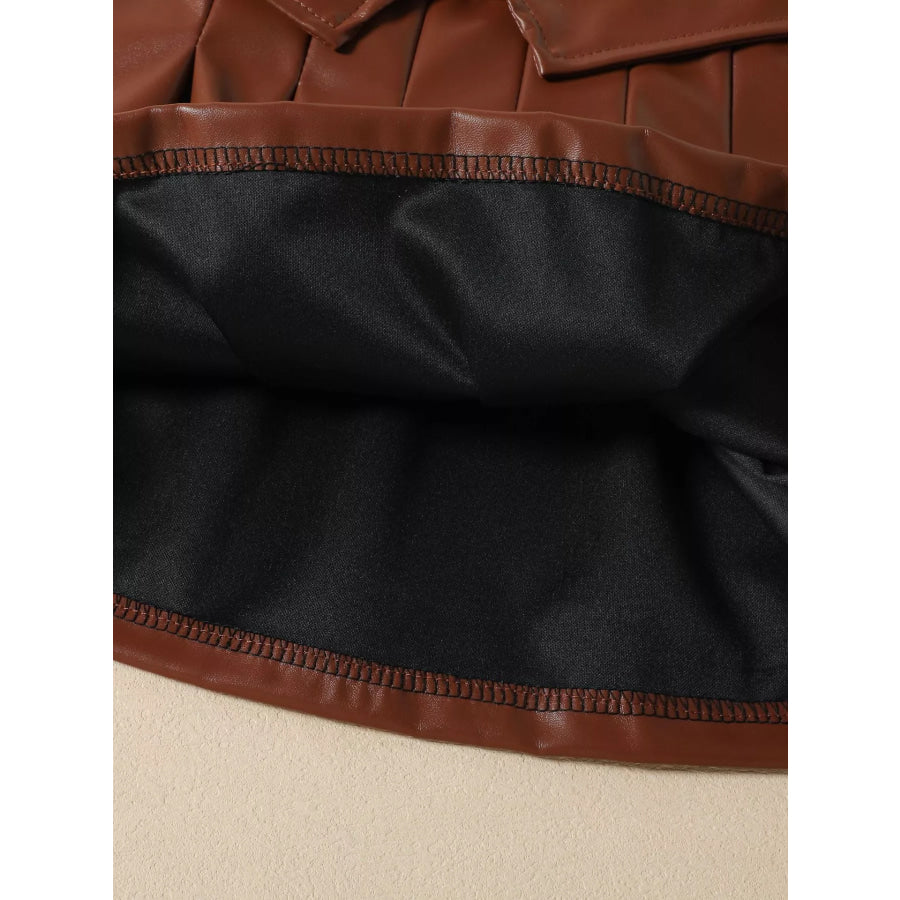 Children’s Ruffle Trim Puff Sleeve Top & Pleated Skirt Set Apparel and Accessories