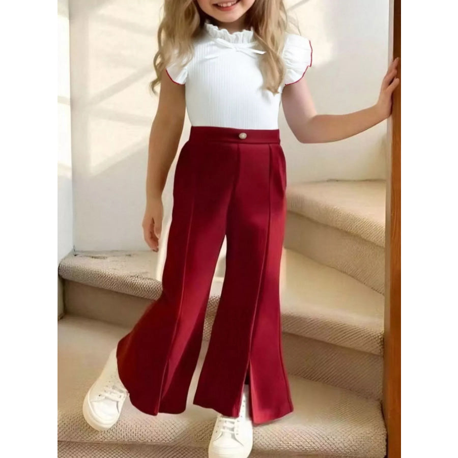 Children’s Ruffle Trim Top and Flare Leg Pants Set Apparel and Accessories