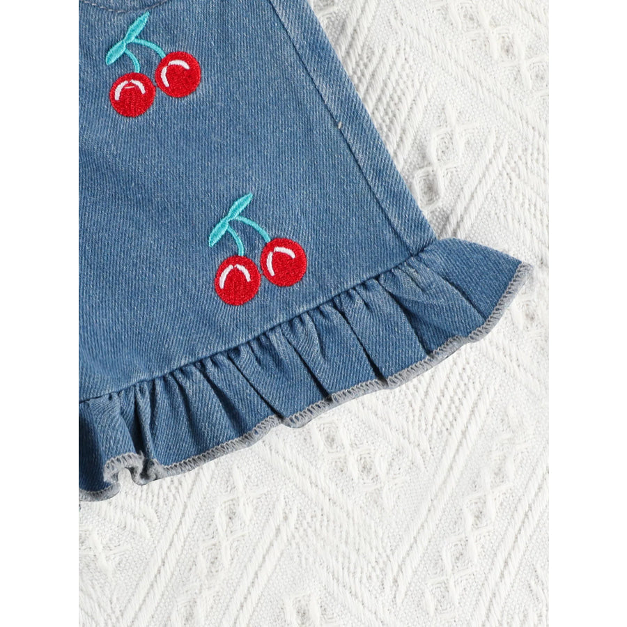 Children’s Ruffle Trim Top & Denim Shorts Set Apparel and Accessories