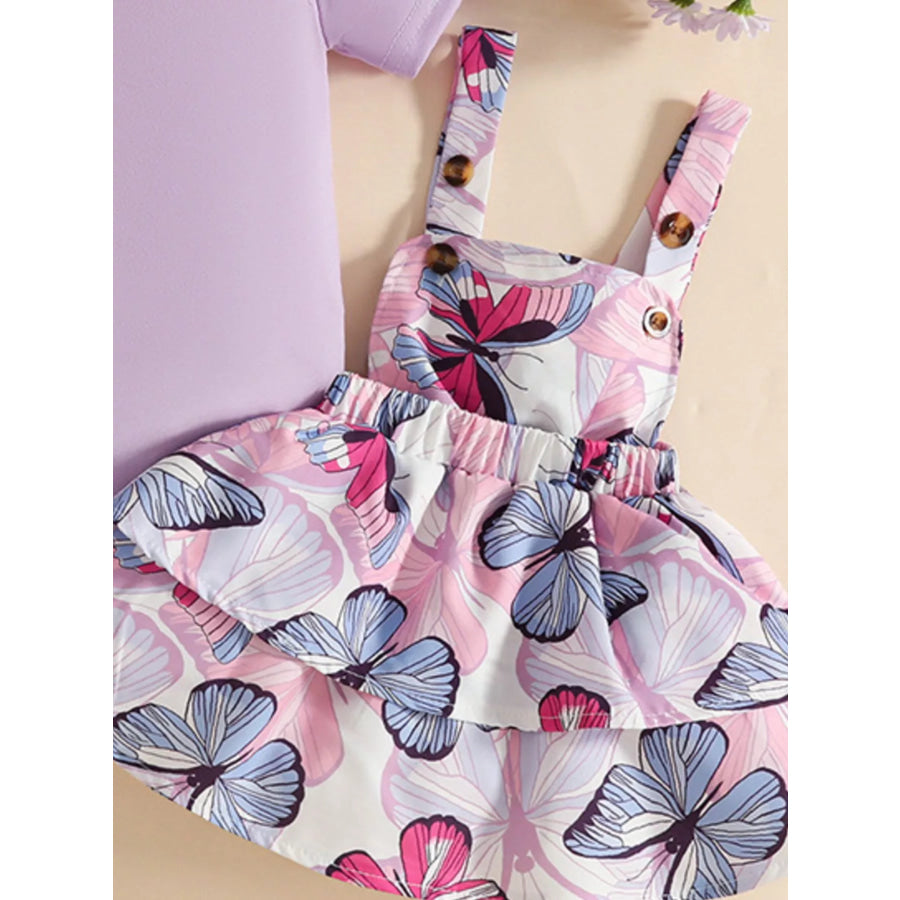 Children’s Ruffled Bodysuit and Dress Set with Headband Apparel and Accessories