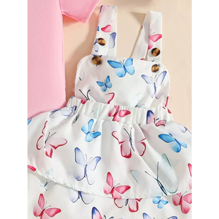 Children’s Ruffled Bodysuit and Dress Set with Headband Apparel and Accessories