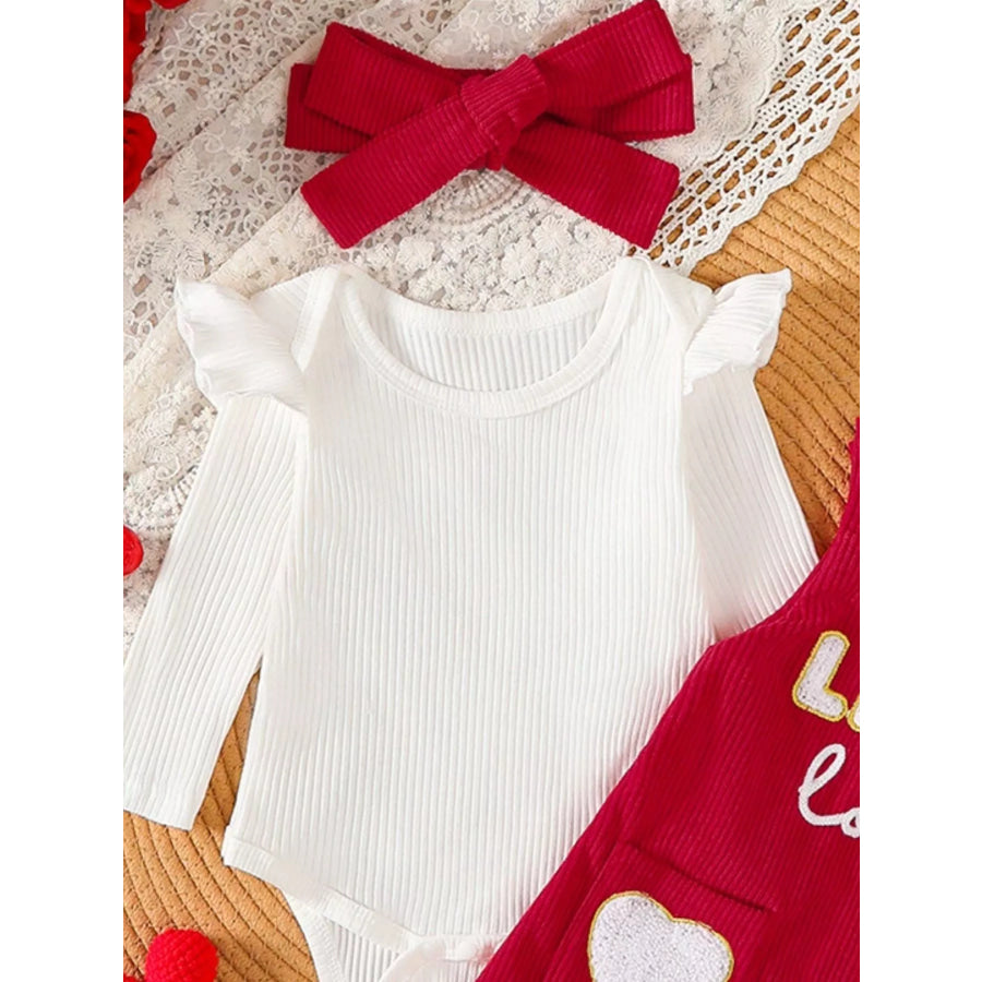Children’s Ruffled Bodysuit and Dress Set with Headband Little / 0-3M Apparel and Accessories