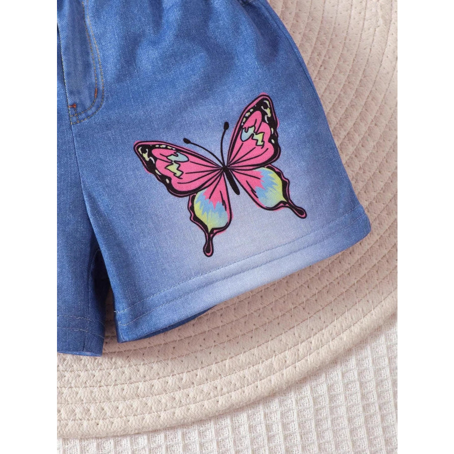 Children’s Ruffled Butterfly Tee and Shorts Set Apparel and Accessories