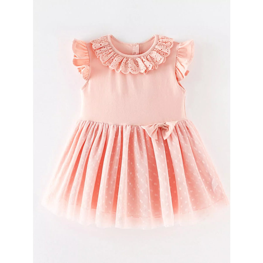 Children’s Ruffled Collar Tulle Dress Watermelon pink / 5Y Apparel and Accessories