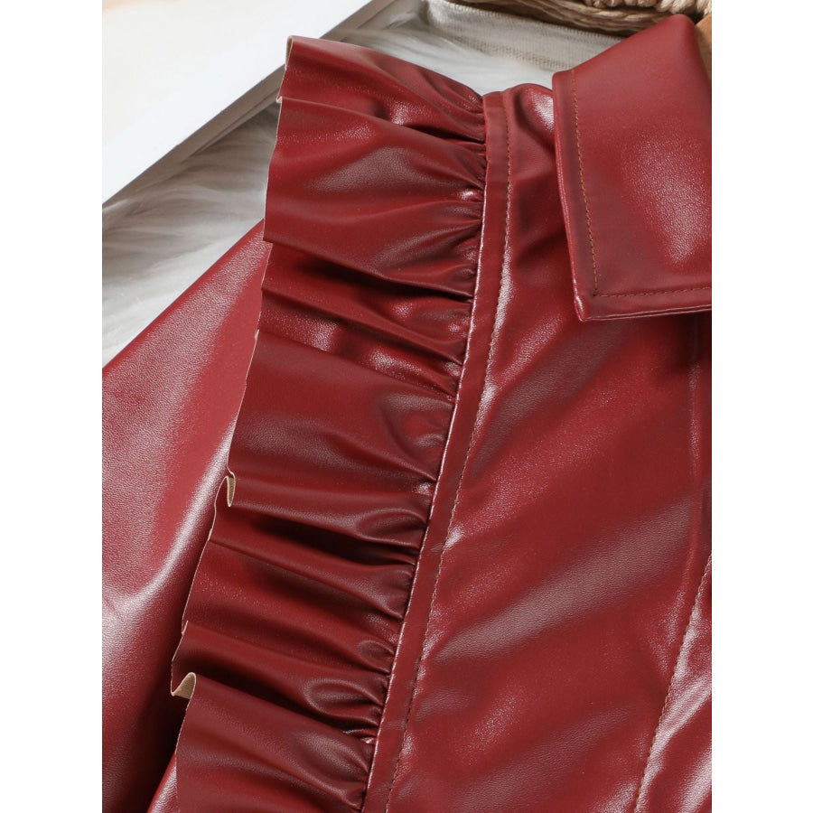 Children’s Ruffled Faux Leather Top and Skirt Set Apparel and Accessories