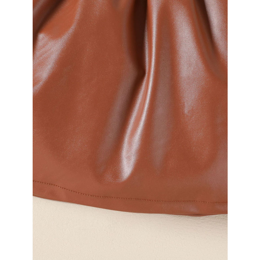 Children’s Ruffled Faux Leather Top and Skirt Set Apparel and Accessories