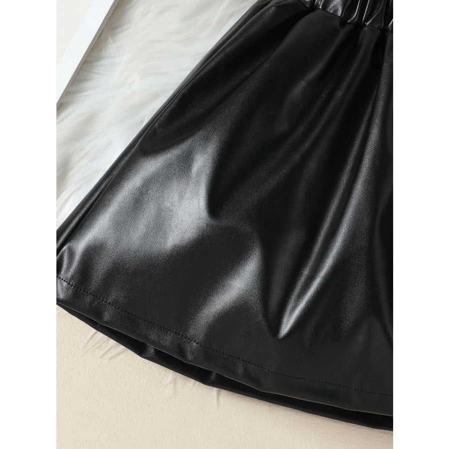 Children’s Ruffled Faux Leather Top and Skirt Set Apparel and Accessories
