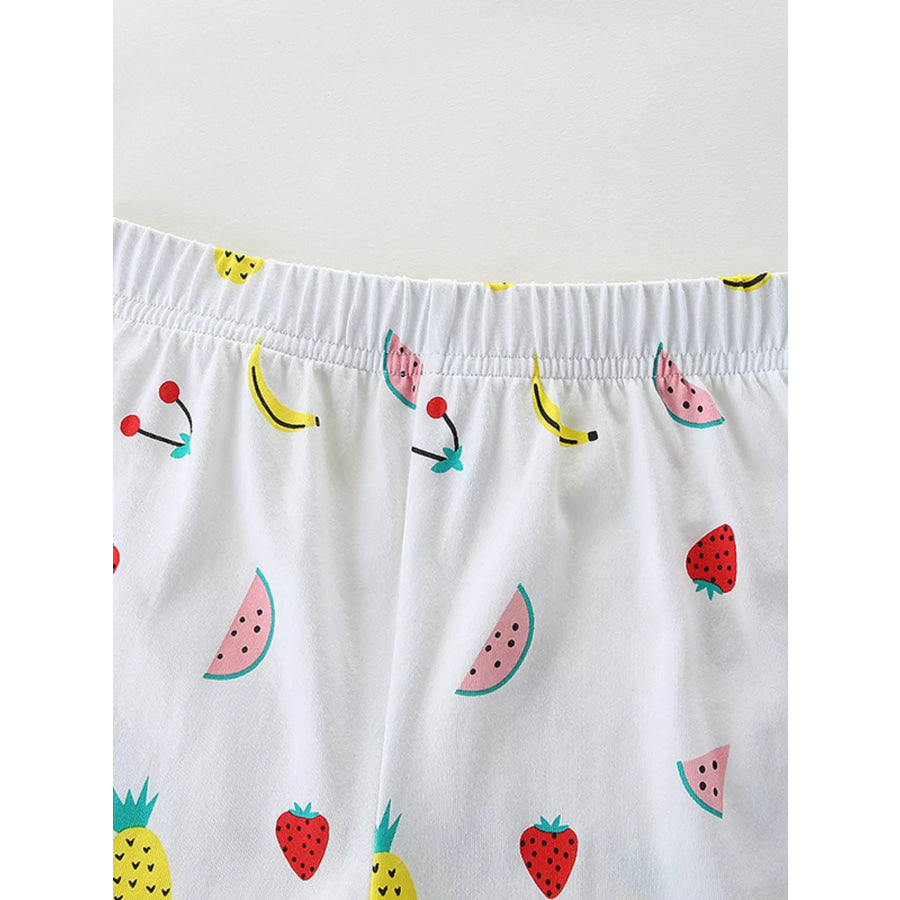 Children’s Ruffled Flamingo Top and Fruit Print Shorts Set Apparel and Accessories