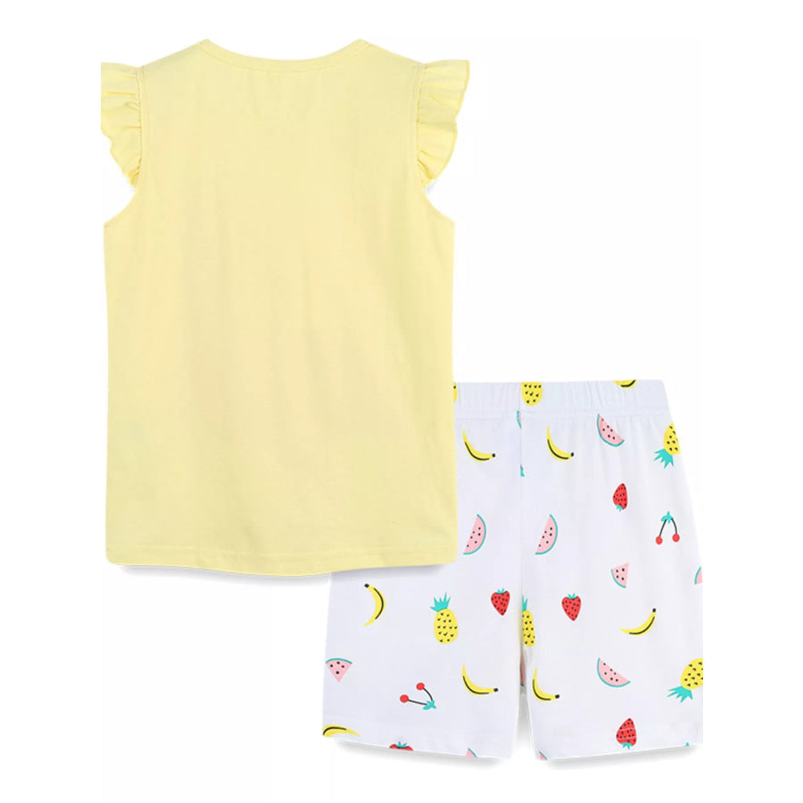 Children’s Ruffled Flamingo Top and Fruit Print Shorts Set Apparel and Accessories