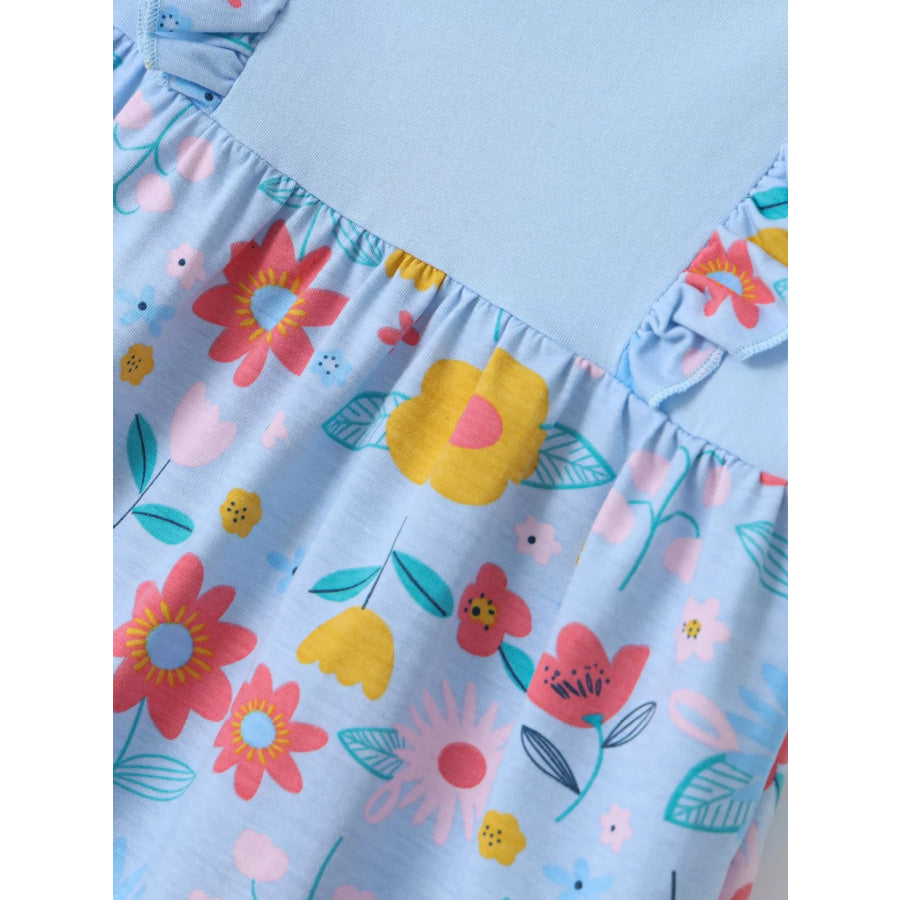 Children’s Ruffled Floral Print Dress Apparel and Accessories